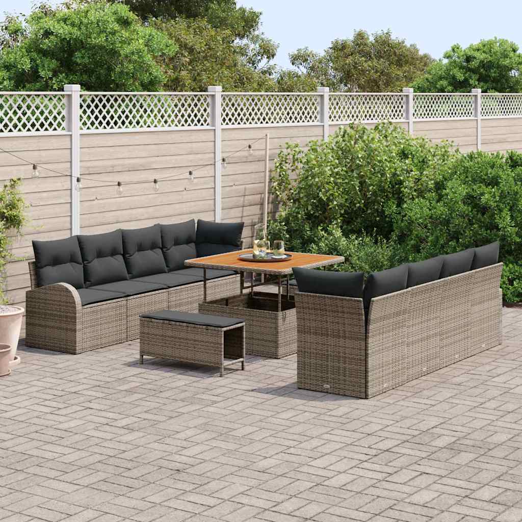 Tuin Sofa Set 11 st 10-Aantal zitplaatsen Grijs