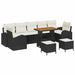 Tuin Sofa Set 10 st 9-Aantal zitplaatsen Zwart en Crème