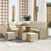Tuin Sofa Set met kussen met opslag 8 pcs Beige en Crème