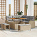 Tuin Sofa Set 8 st 7-Aantal zitplaatsen Beige en Licht Grijs