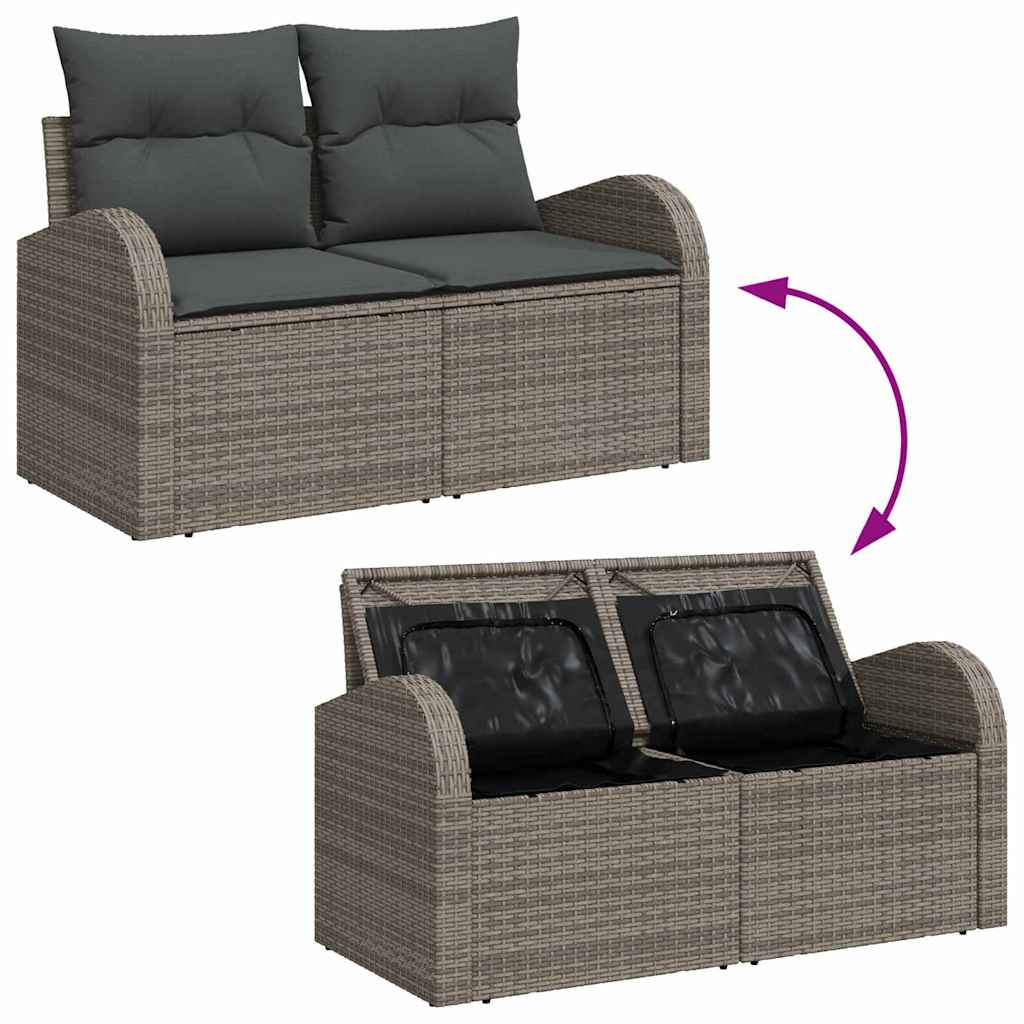 Tuin Sofa Set 8 st 7-Aantal zitplaatsen Grijs