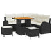 Tuin Sofa Set 8 st 7-Aantal zitplaatsen Zwart en Crème