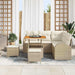 Tuin Sofa Set 8 st 7-Aantal zitplaatsen Beige en Crème