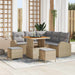 Tuin Sofa Set 8 st 7-Aantal zitplaatsen Beige en Licht Grijs