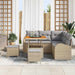 Tuin Sofa Set 8 st 7-Aantal zitplaatsen Beige en Licht Grijs