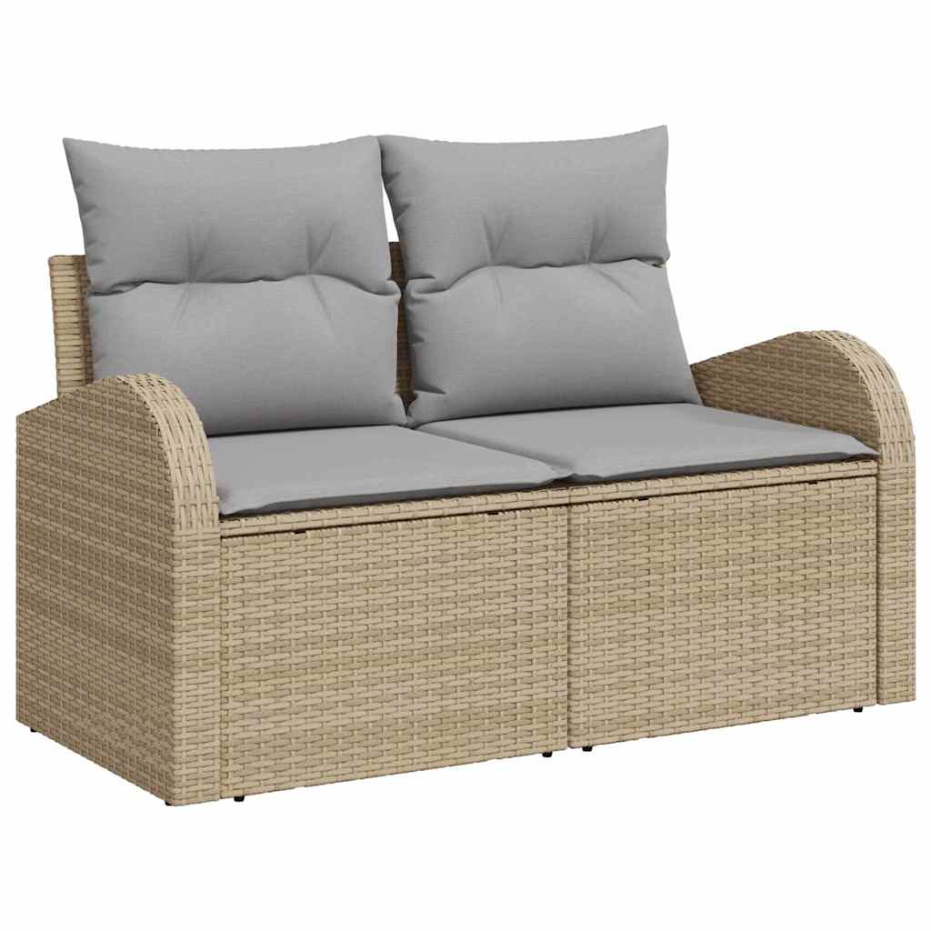Tuin Sofa Set 8 st 7-Aantal zitplaatsen Beige en Licht Grijs