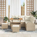 Tuin Sofa Set met kussen met opslag 8 pcs Beige en Crème
