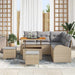 Tuin Sofa Set 8 st 7-Aantal zitplaatsen Beige en Licht Grijs