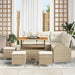 Tuin Sofa Set met kussen met opslag 9 pcs Beige en Crème