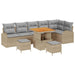 Tuin Sofa Set 9 st 8-Aantal zitplaatsen Beige en Licht Grijs