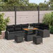 Tuin Sofa Set 9 st 8-Aantal zitplaatsen Zwart