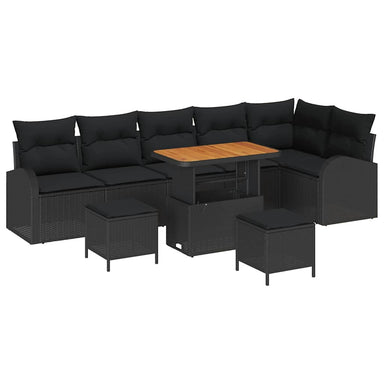 Tuin Sofa Set 9 st 8-Aantal zitplaatsen Zwart