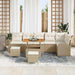Tuin Sofa Set 9 st 8-Aantal zitplaatsen Beige en Crème