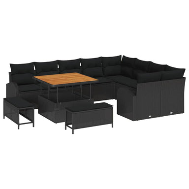 Tuin Sofa Set 12 st 11-Aantal zitplaatsen Zwart