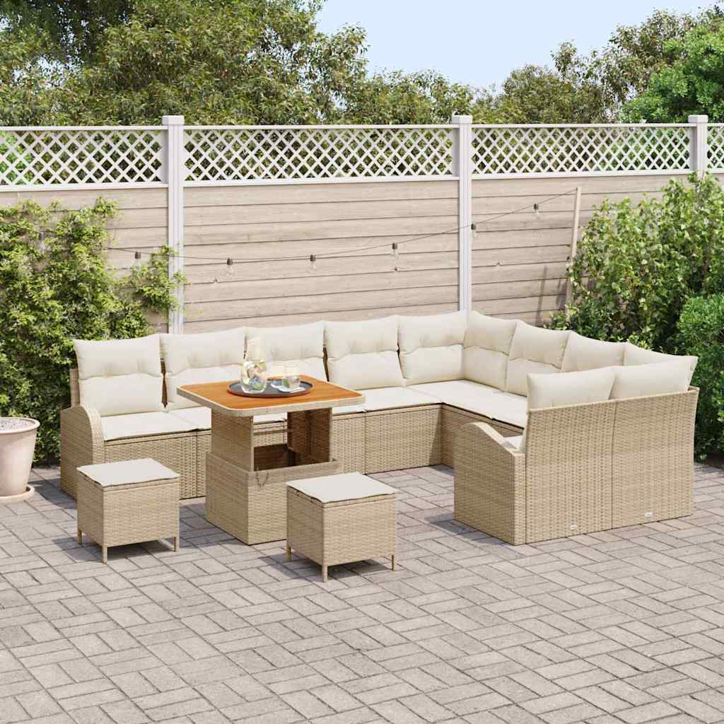 Tuin Sofa Set 12 st 11-Aantal zitplaatsen Beige en Crème