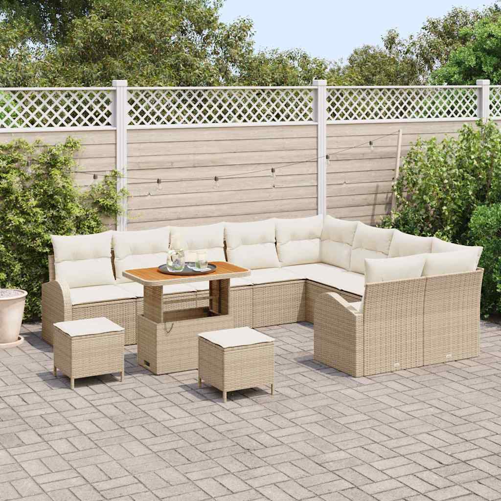 Tuin Sofa Set 12 st 11-Aantal zitplaatsen Beige en Crème