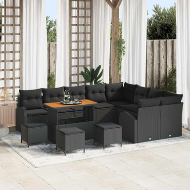 Tuin Sofa Set 13 st 12-Aantal zitplaatsen Zwart