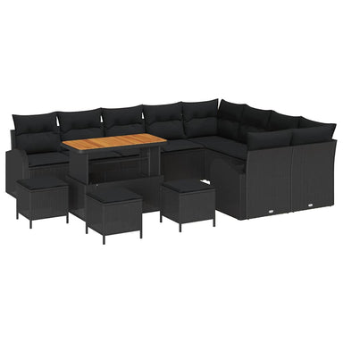 Tuin Sofa Set 13 st 12-Aantal zitplaatsen Zwart