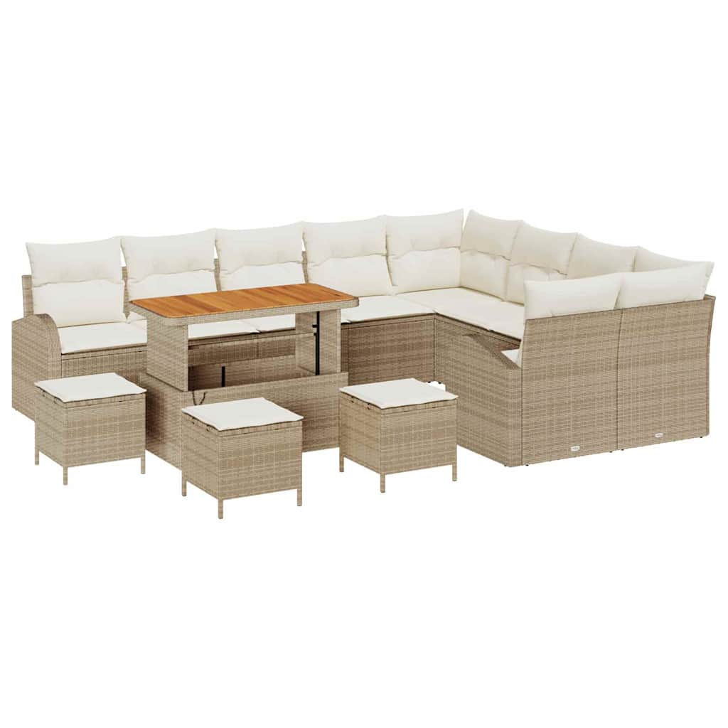 Tuin Sofa Set 13 st 12-Aantal zitplaatsen Beige en Crème