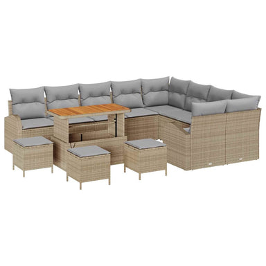 Tuin Sofa Set 13 st 12-Aantal zitplaatsen Beige en Licht Grijs