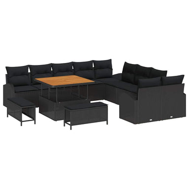Tuin Sofa Set 13 st 12-Aantal zitplaatsen Zwart
