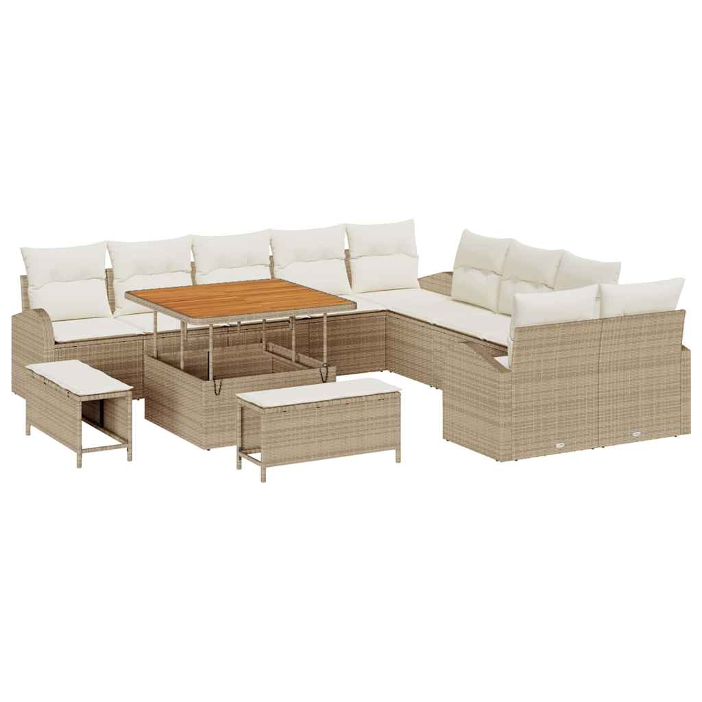 Tuin Sofa Set 13 st 12-Aantal zitplaatsen Beige en Crème