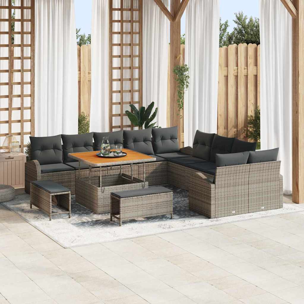 Tuin Sofa Set 13 st 12-Aantal zitplaatsen Grijs