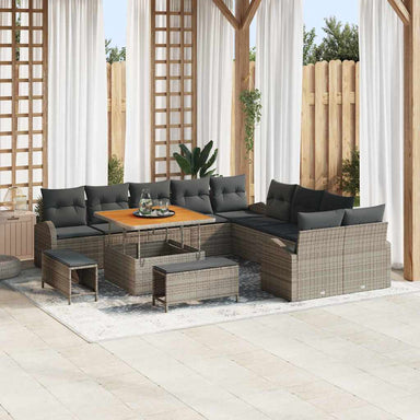 Tuin Sofa Set 13 st 12-Aantal zitplaatsen Grijs