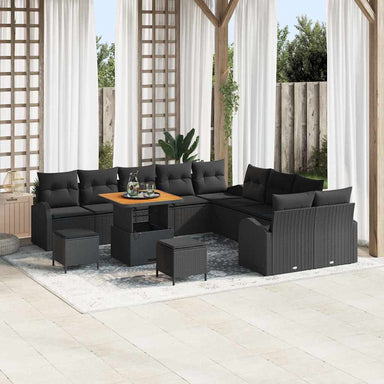 Tuin Sofa Set 13 st 12-Aantal zitplaatsen Zwart