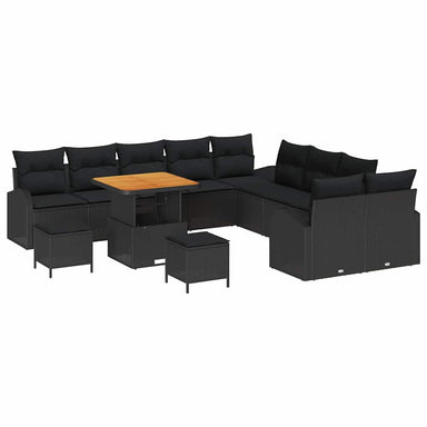 Tuin Sofa Set 13 st 12-Aantal zitplaatsen Zwart