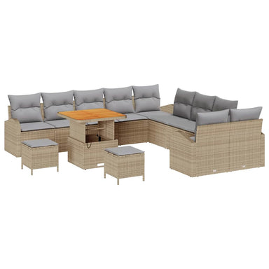 Tuin Sofa Set 13 st 12-Aantal zitplaatsen Beige en Licht Grijs