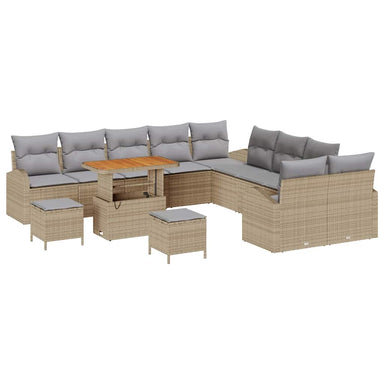Tuin Sofa Set 13 st 12-Aantal zitplaatsen Beige en Licht Grijs