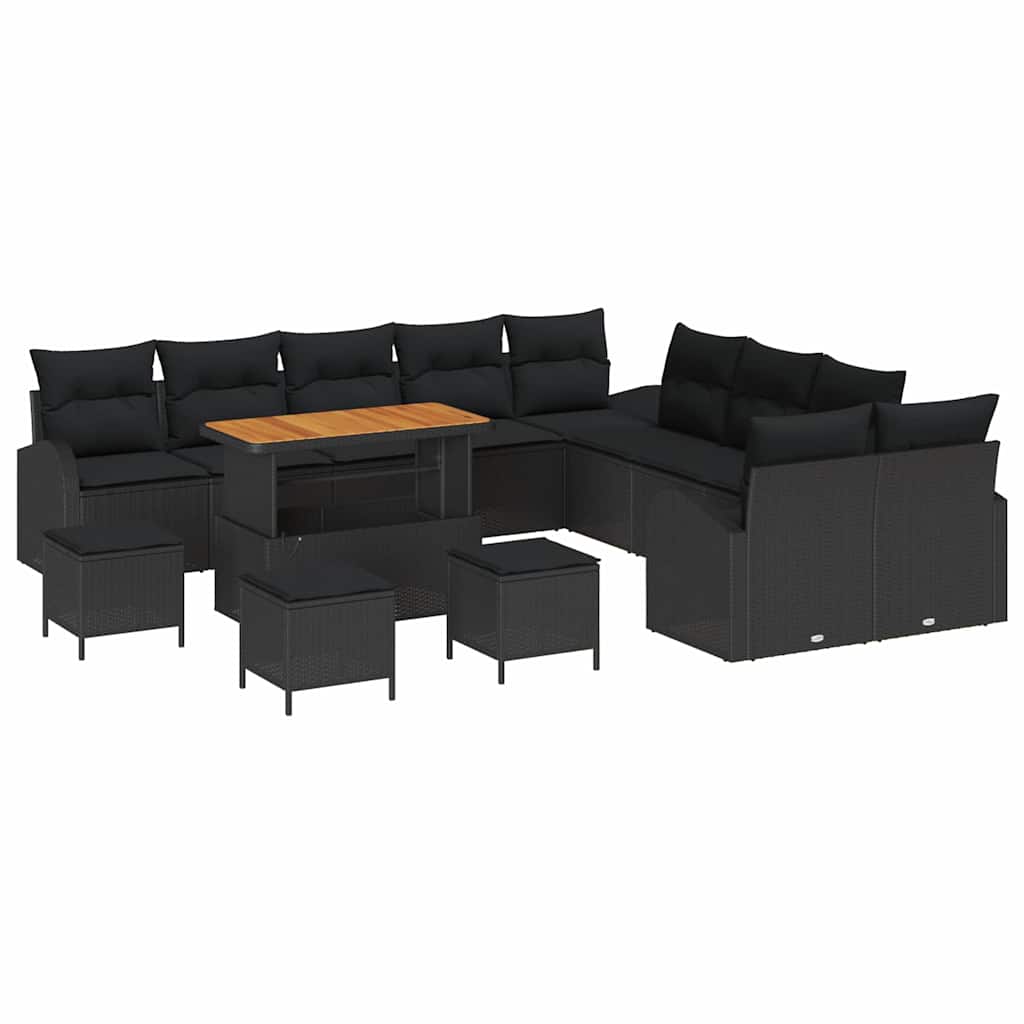 Tuin Sofa Set 14 st 13-Aantal zitplaatsen Zwart