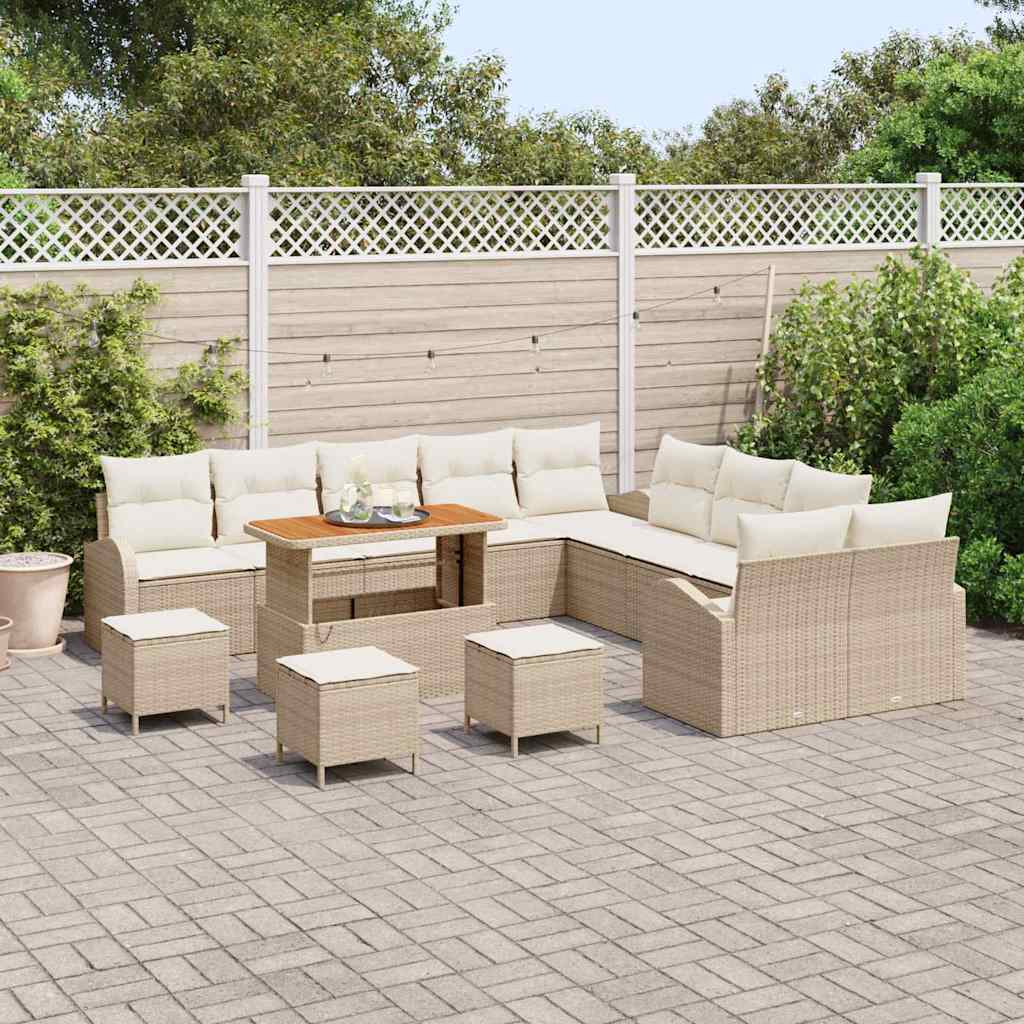Tuin Sofa Set 14 st 13-Aantal zitplaatsen Beige en Crème