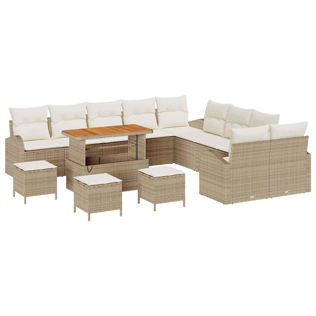 Tuin Sofa Set 14 st 13-Aantal zitplaatsen Beige en Crème