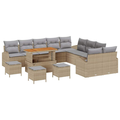 Tuin Sofa Set 14 st 13-Aantal zitplaatsen Beige en Licht Grijs