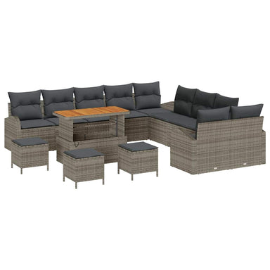 Tuin Sofa Set 14 st 13-Aantal zitplaatsen Grijs