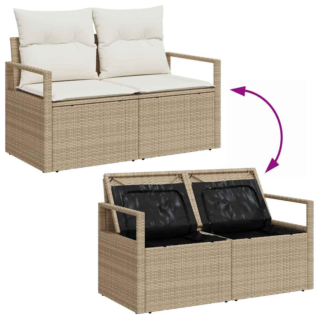 Tuin Sofa Set 8 st 7-Aantal zitplaatsen Beige en Crème