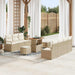 Tuin Sofa Set 10 st 9-Aantal zitplaatsen Beige en Crème