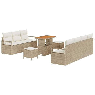 Tuin Sofa Set 10 st 9-Aantal zitplaatsen Beige en Crème