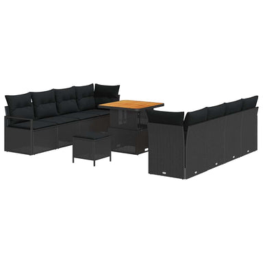 Tuin Sofa Set met kussen met opslag Zwart 80 x 80 x 71 cm
