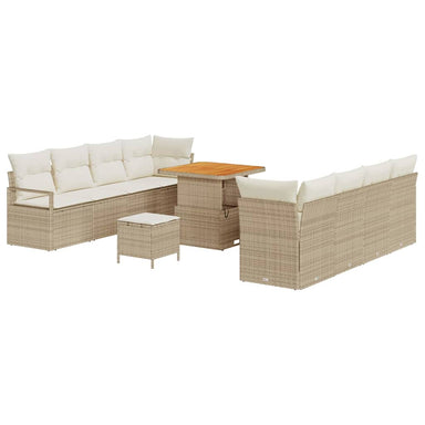 Tuin Sofa Set met kussen Beige en Crème 80 x 80 x 71 cm