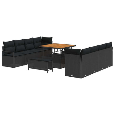 Tuin Sofa Set met kussen met opslag Zwart 100 x 100 x 71 cm