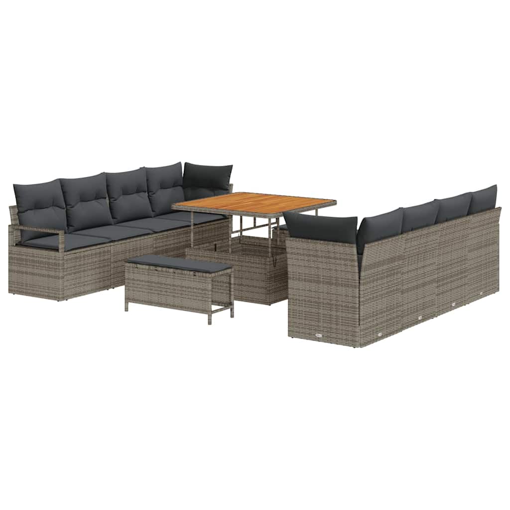 Tuin Sofa Set met kussen met opslag Grijs 100 x 100 x 71 cm