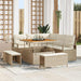 Tuin Sofa Set met kussen met opslag 8 pcs Beige en Crème