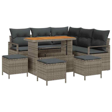 Tuin Sofa Set 9 st 8-Aantal zitplaatsen Grijs