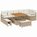 Tuin Sofa Set 9 st 8-Aantal zitplaatsen Beige en Crème