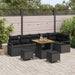 Tuin Sofa Set 9 st 8-Aantal zitplaatsen Zwart