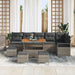Tuin Sofa Set 10 st 9-Aantal zitplaatsen Grijs