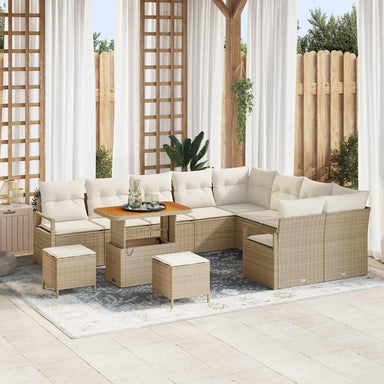 Tuin Sofa Set 12 st 11-Aantal zitplaatsen Beige en Crème